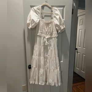 Ulla Johnson Iliana cream tie waist dress.  Size 10